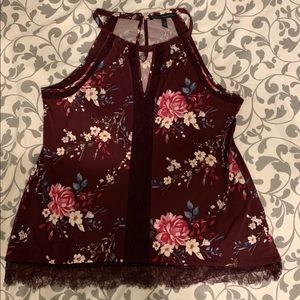 White House black market floral top size L